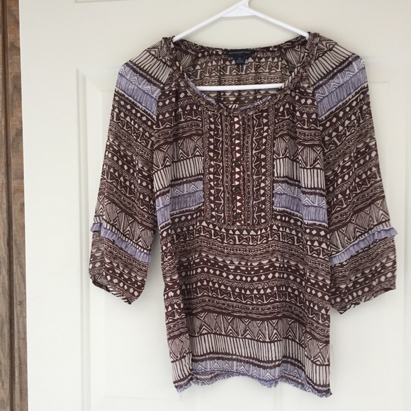 Banana Republic Factory Tops - Banana Republic Brown Tribal Print Blouse